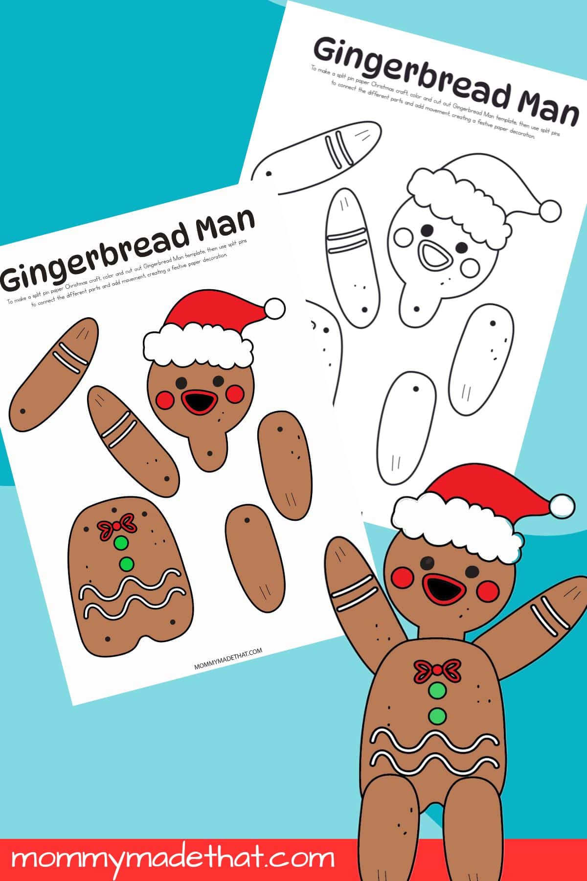 gingerbread man slit pin craft