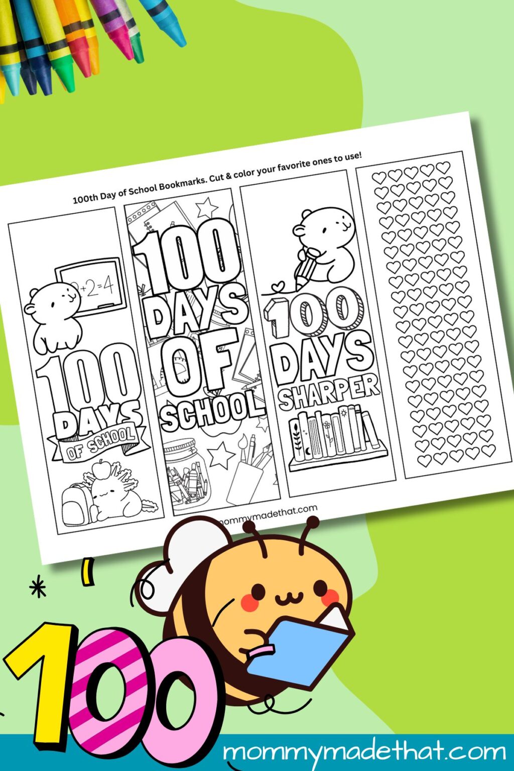 100 Days of School Bookmarks (Free Printable!)