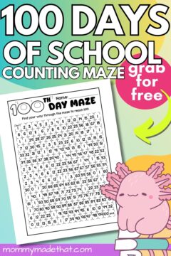 100th Day of School Counting Maze