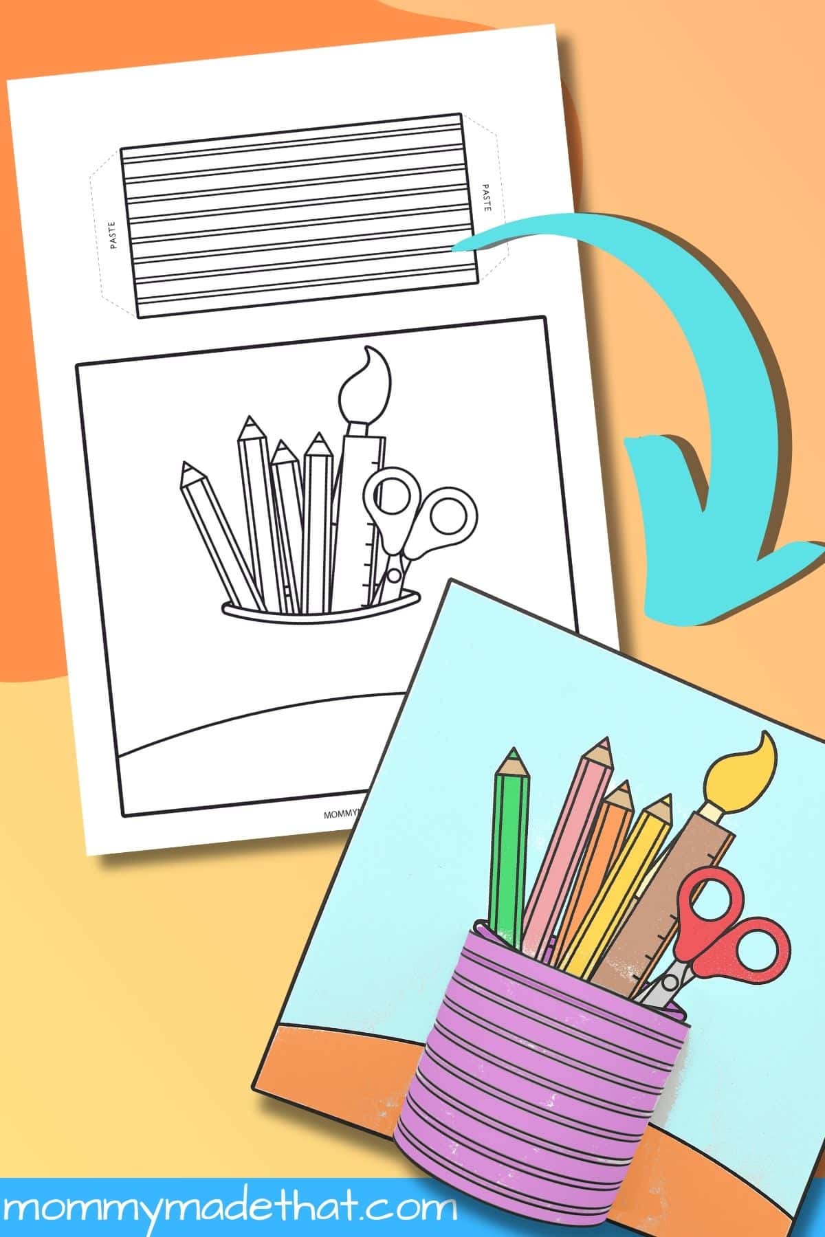 3D Back to school coloring pages.