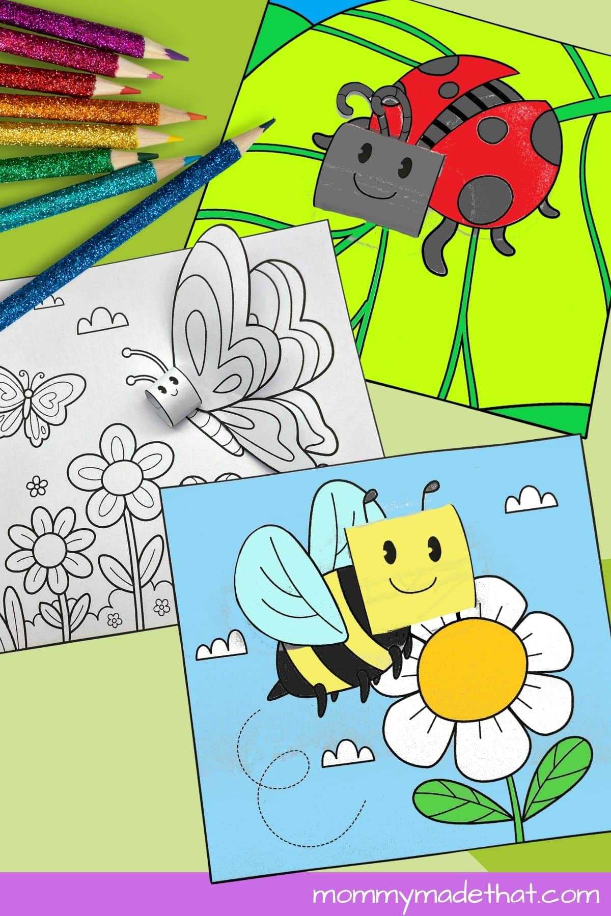 3D Bug Coloring Pages (Free Printables)