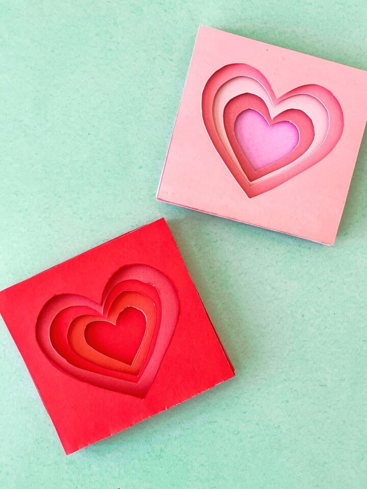 3D paper heart craft
