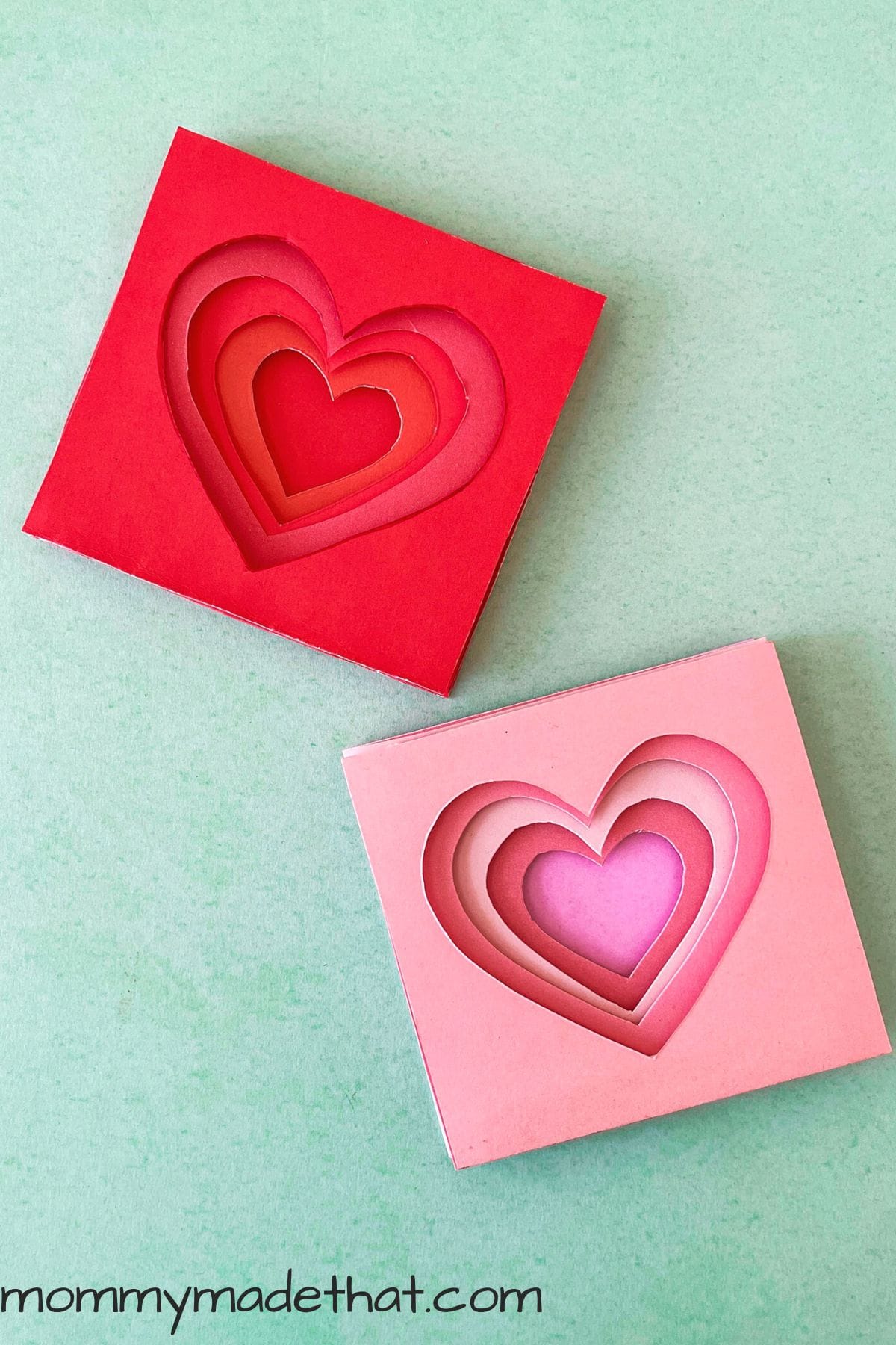 layered paper heart craft