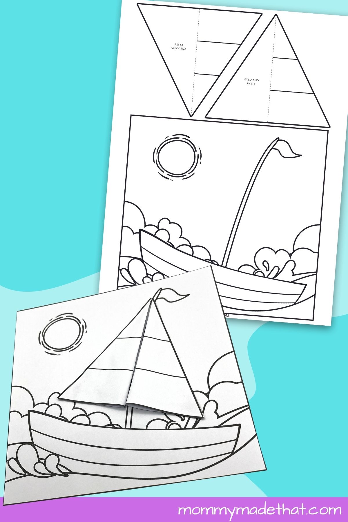 sail boat summer coloring page