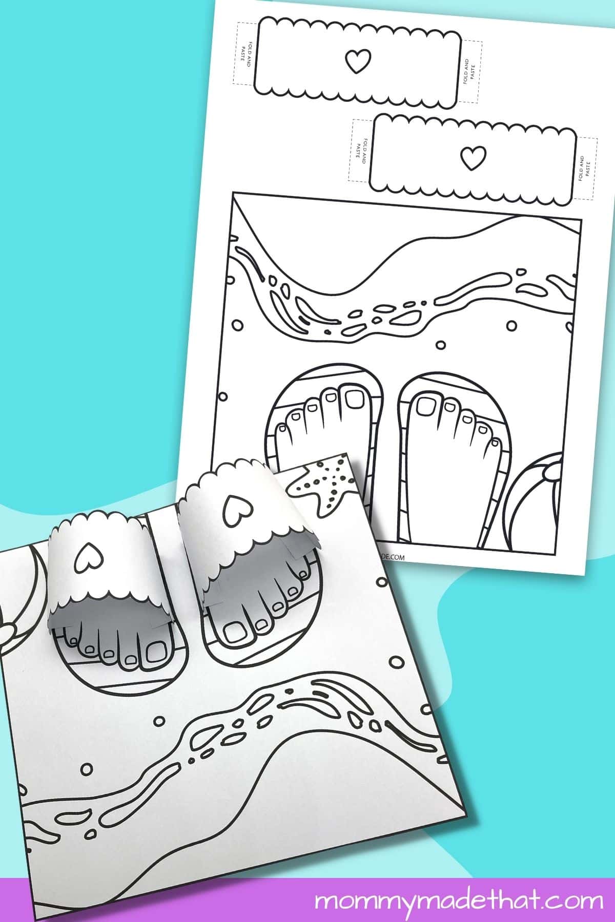 flip flops summer coloring page