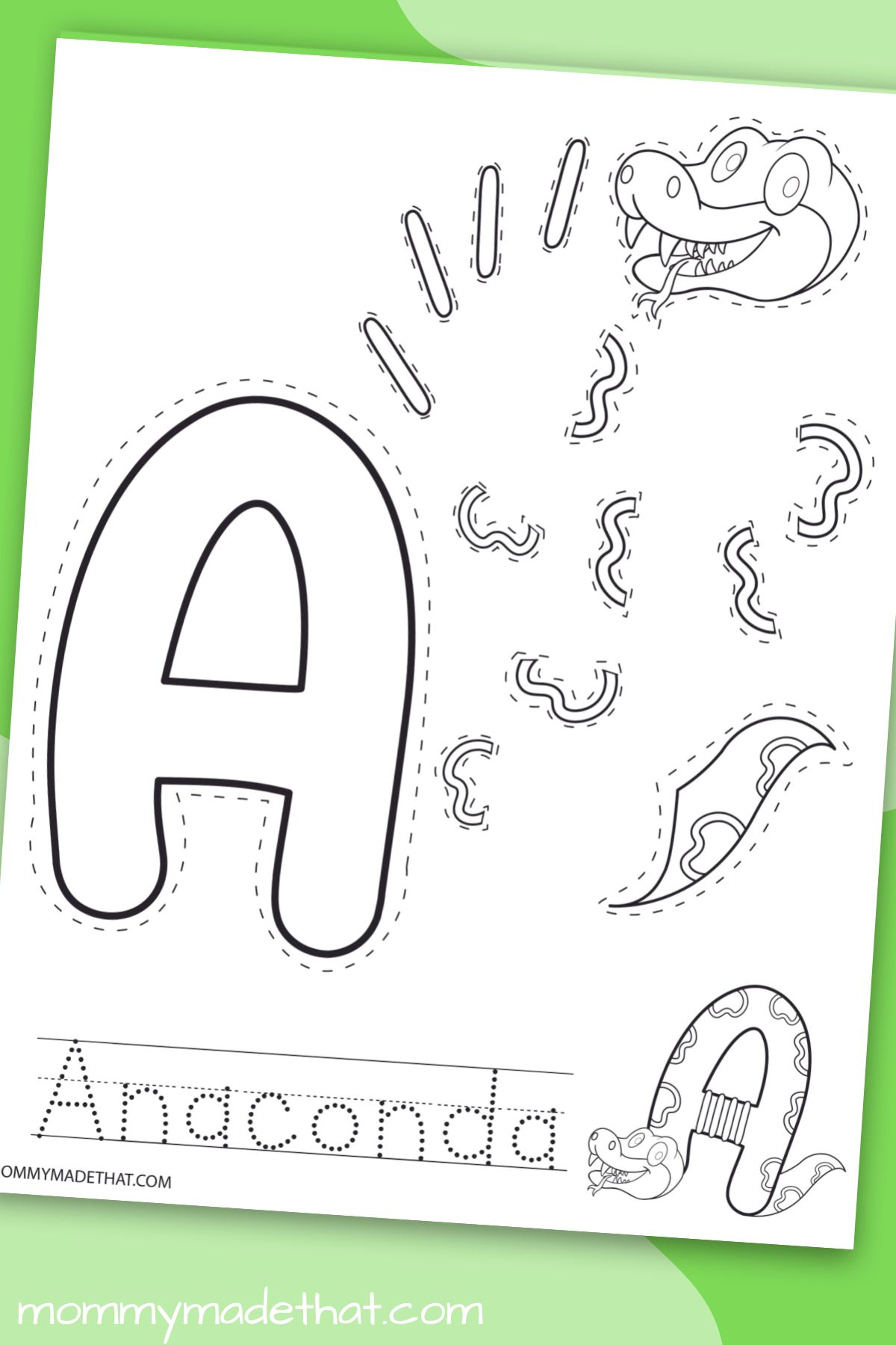 A is for Anaconda: A Free Printable Letter A Craft