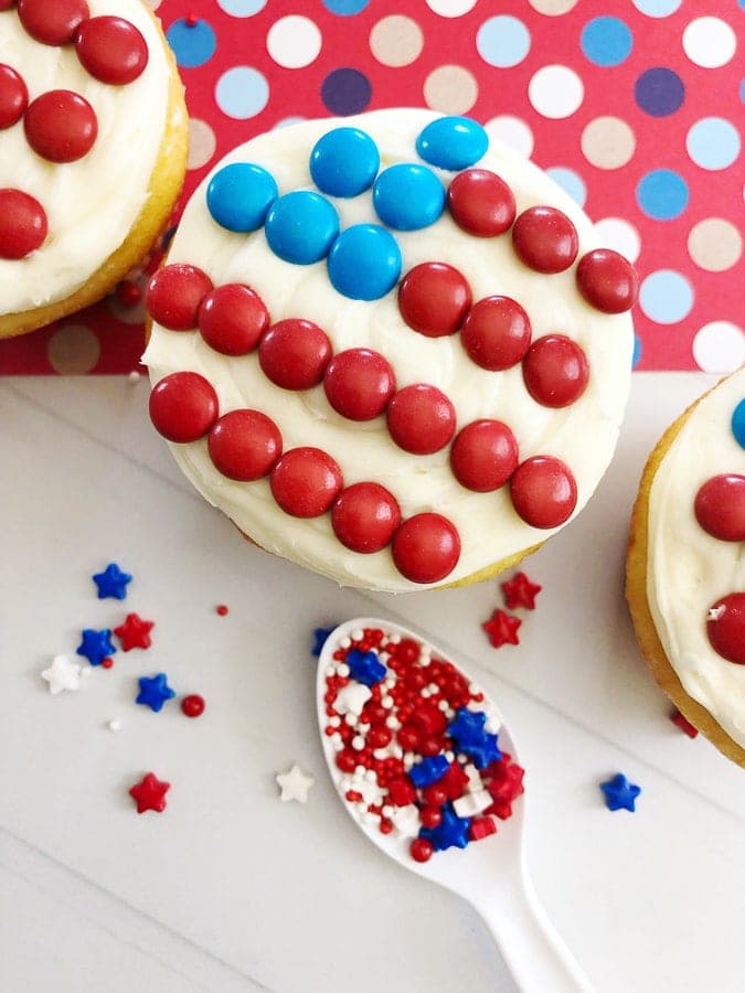 American flag cupcakes