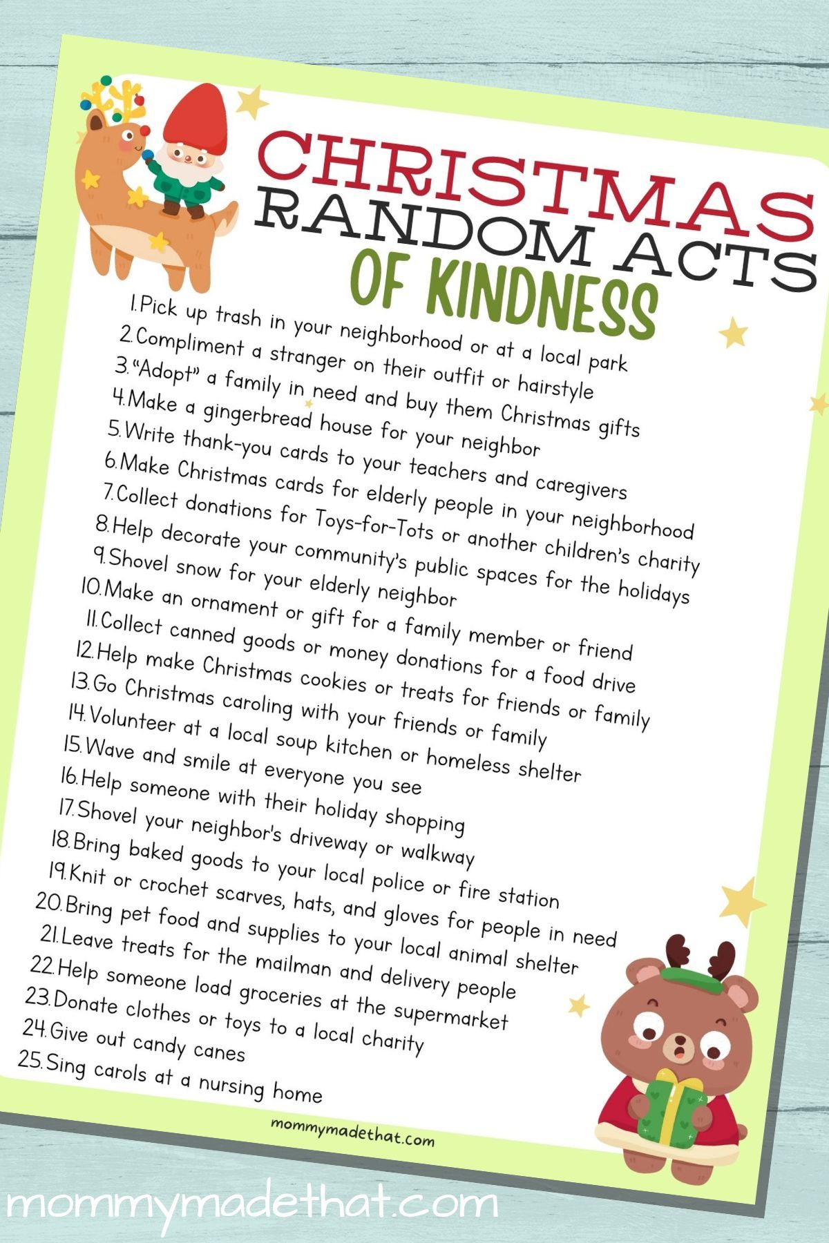 Christmas acts of kindness list