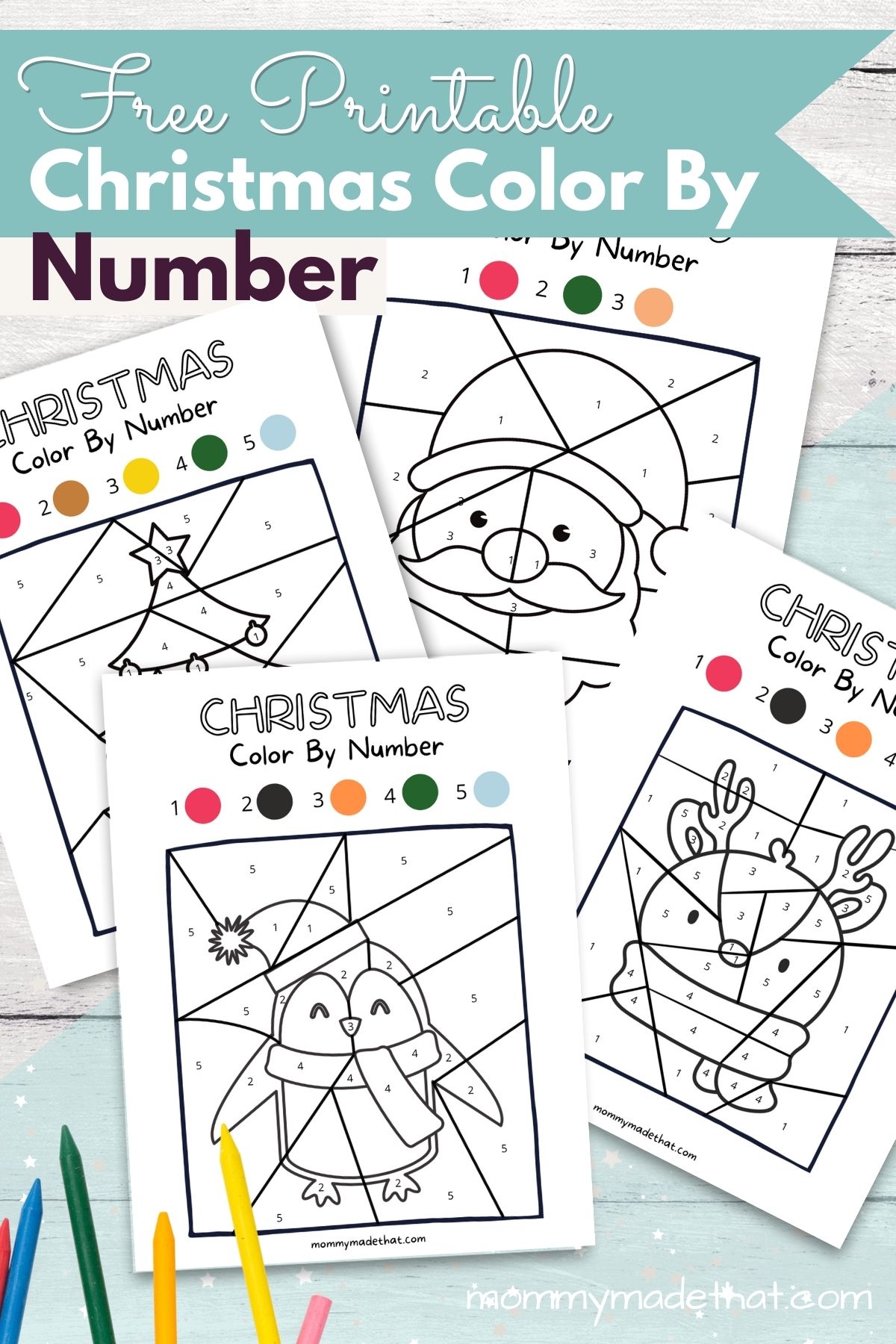 Free christmas color by number