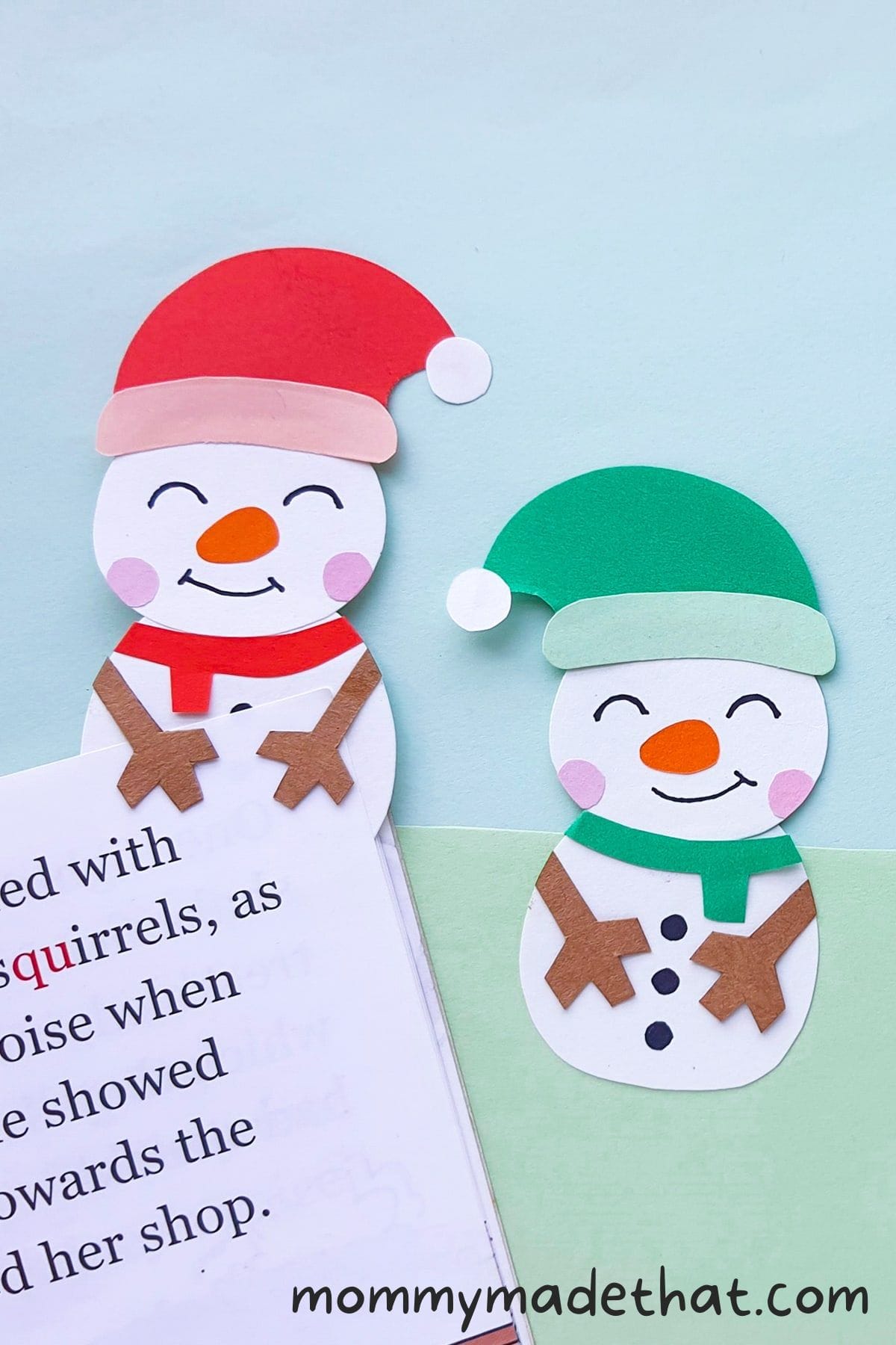 snowman bookmark craft