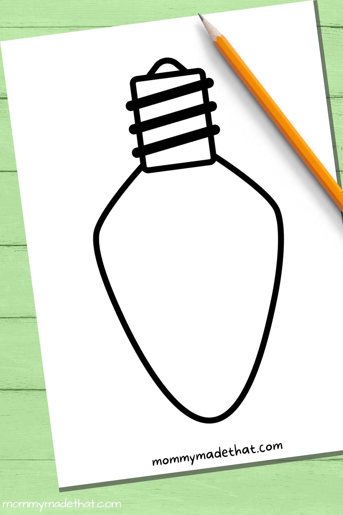 Christmas light bulb template