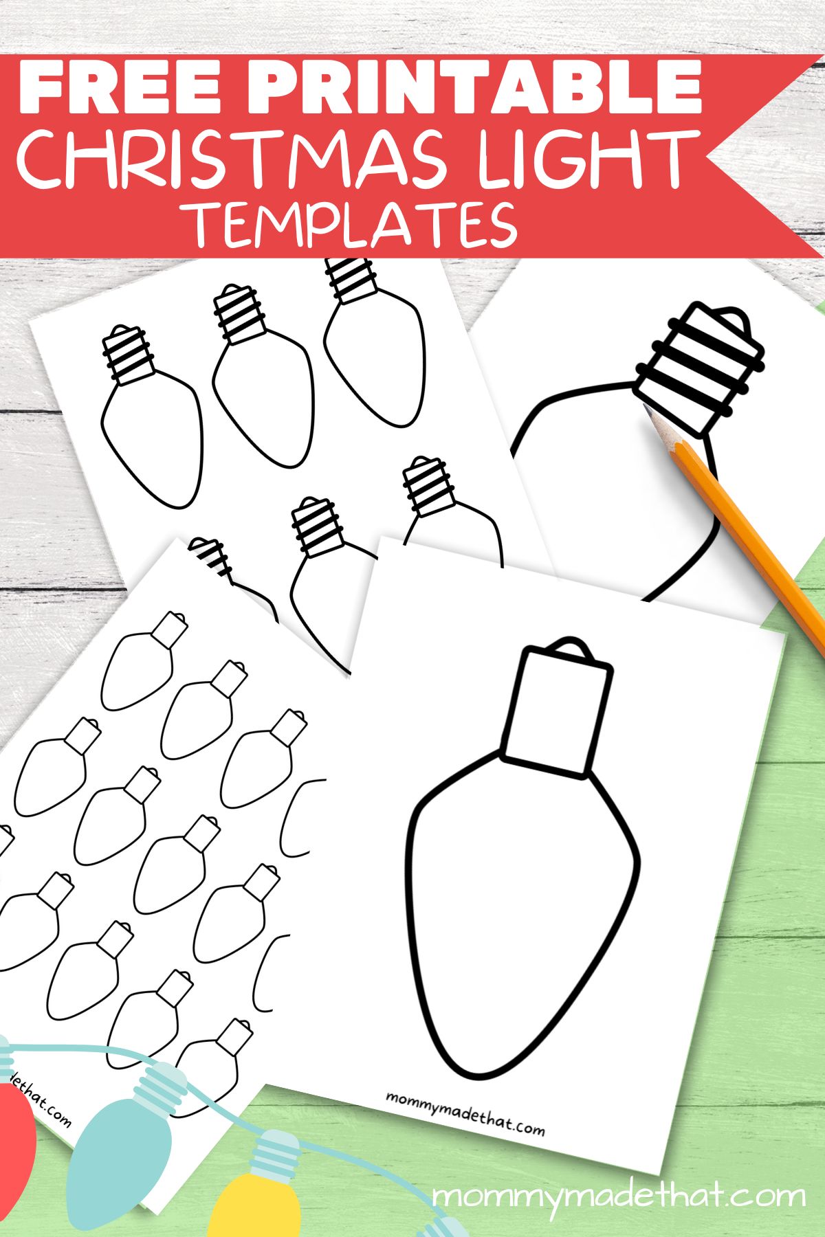 Cute Christmas Light Templates (Free Printable!)