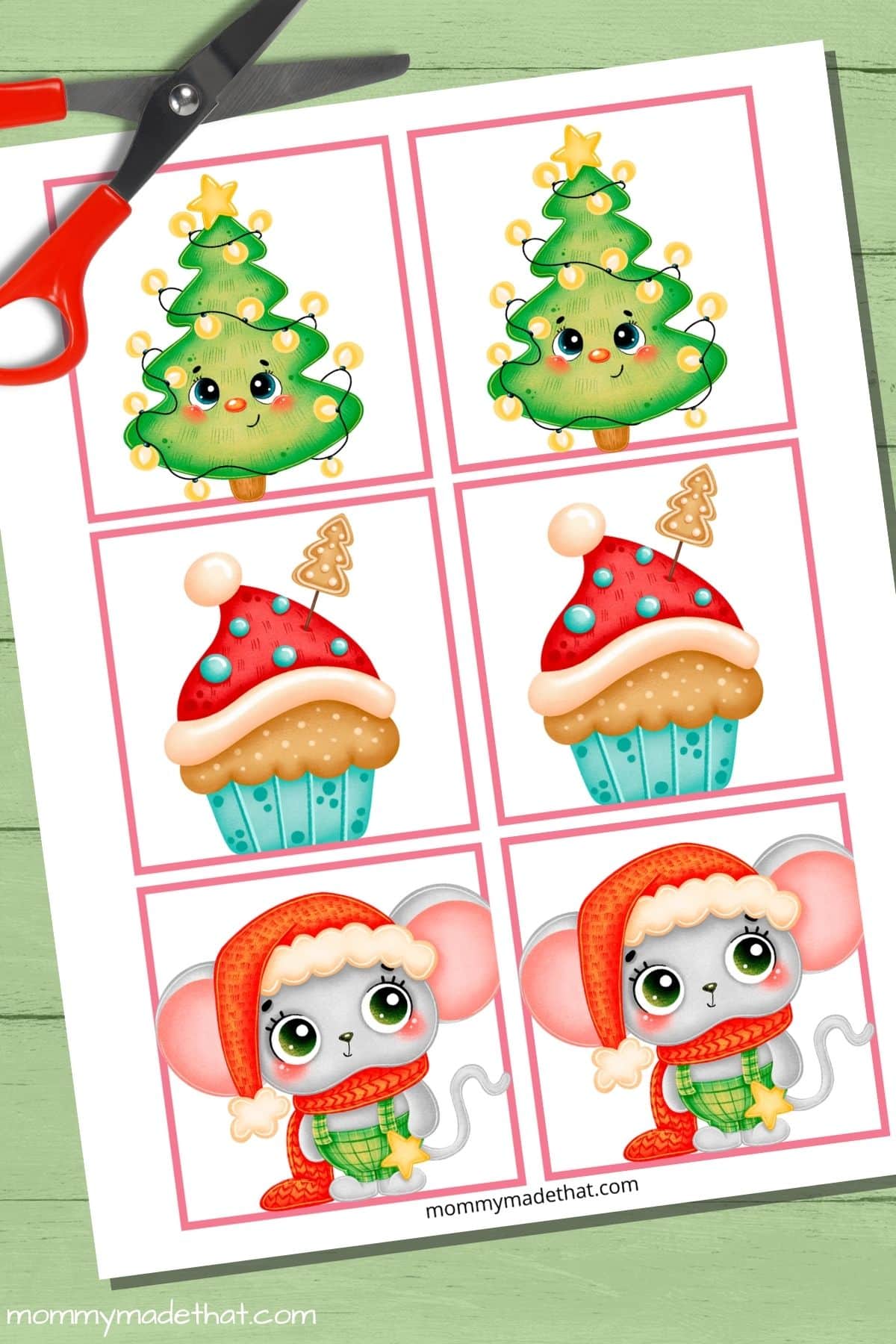 Christmas memory game, match the Christmas characters