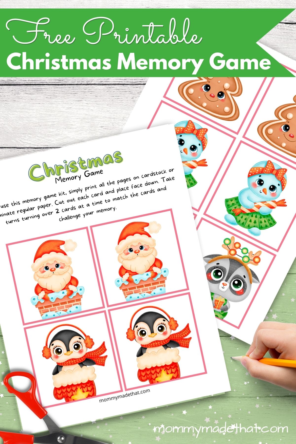 Free printable Christmas matching ame