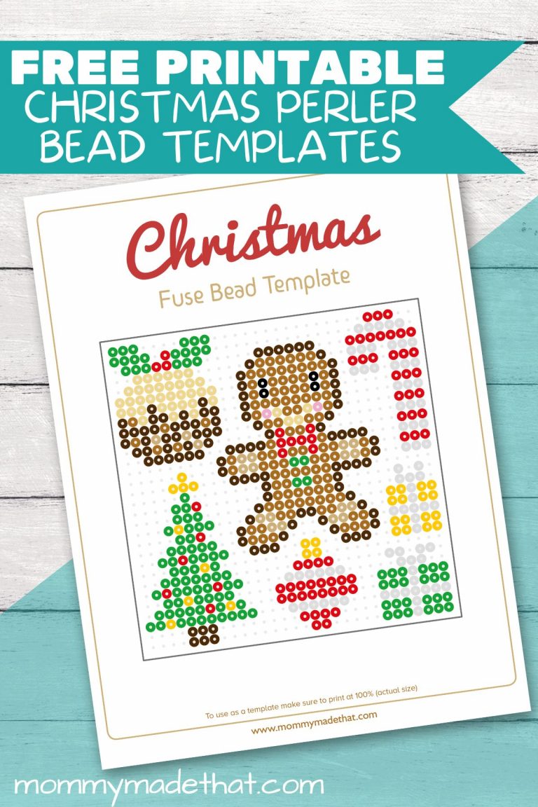 Cute Christmas Perler Bead Patterns (Free Printable!)