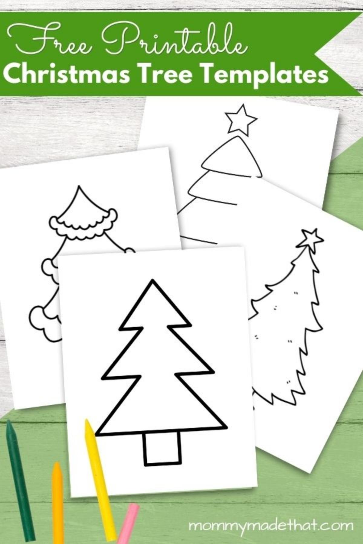 free printable Christmas tree templates and coloring pages