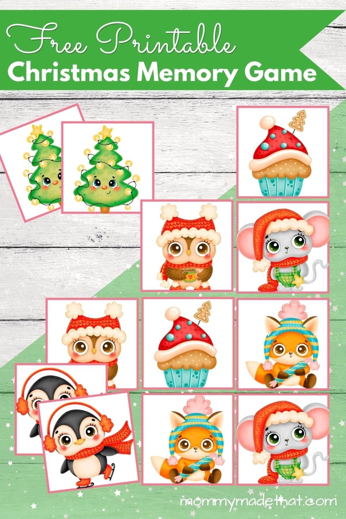 free printable Christmas matching game