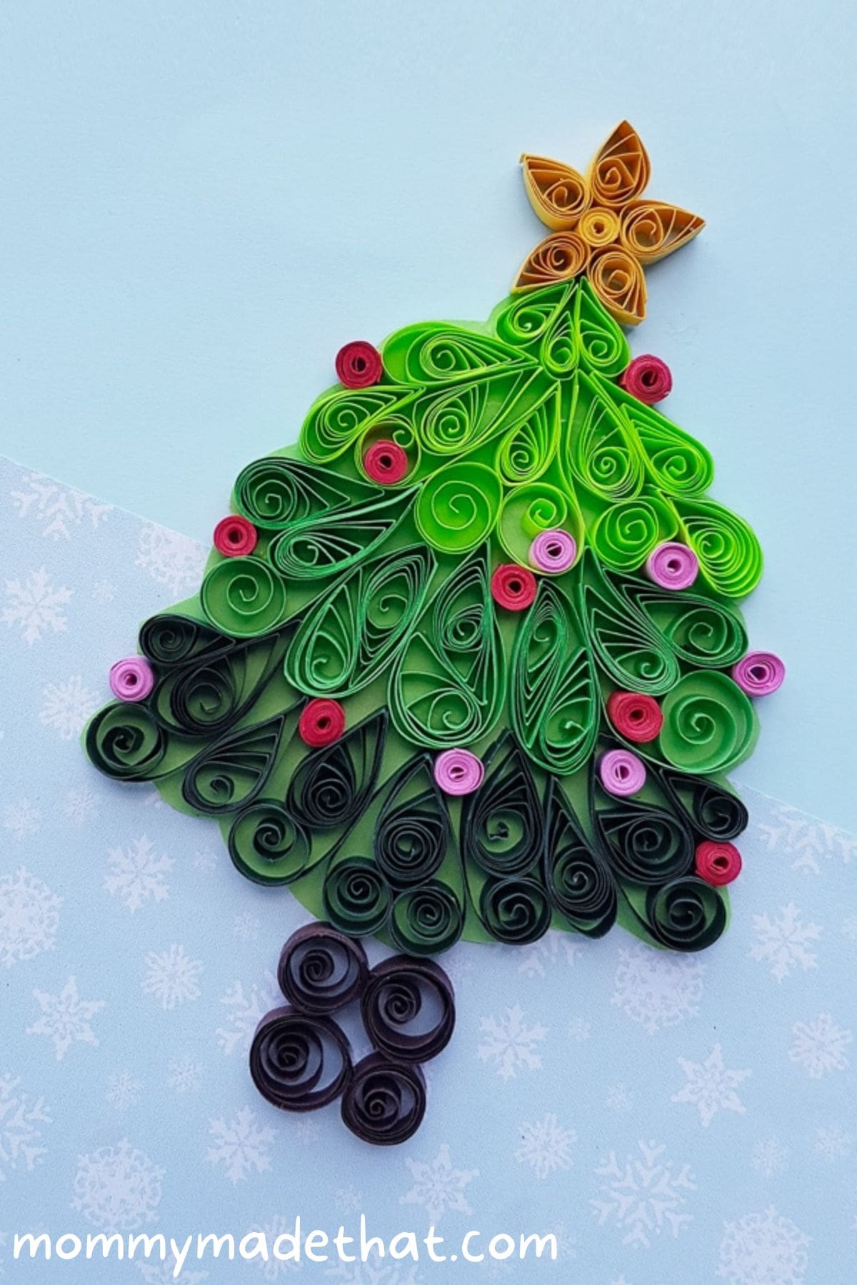 quilled Christmas tree art project