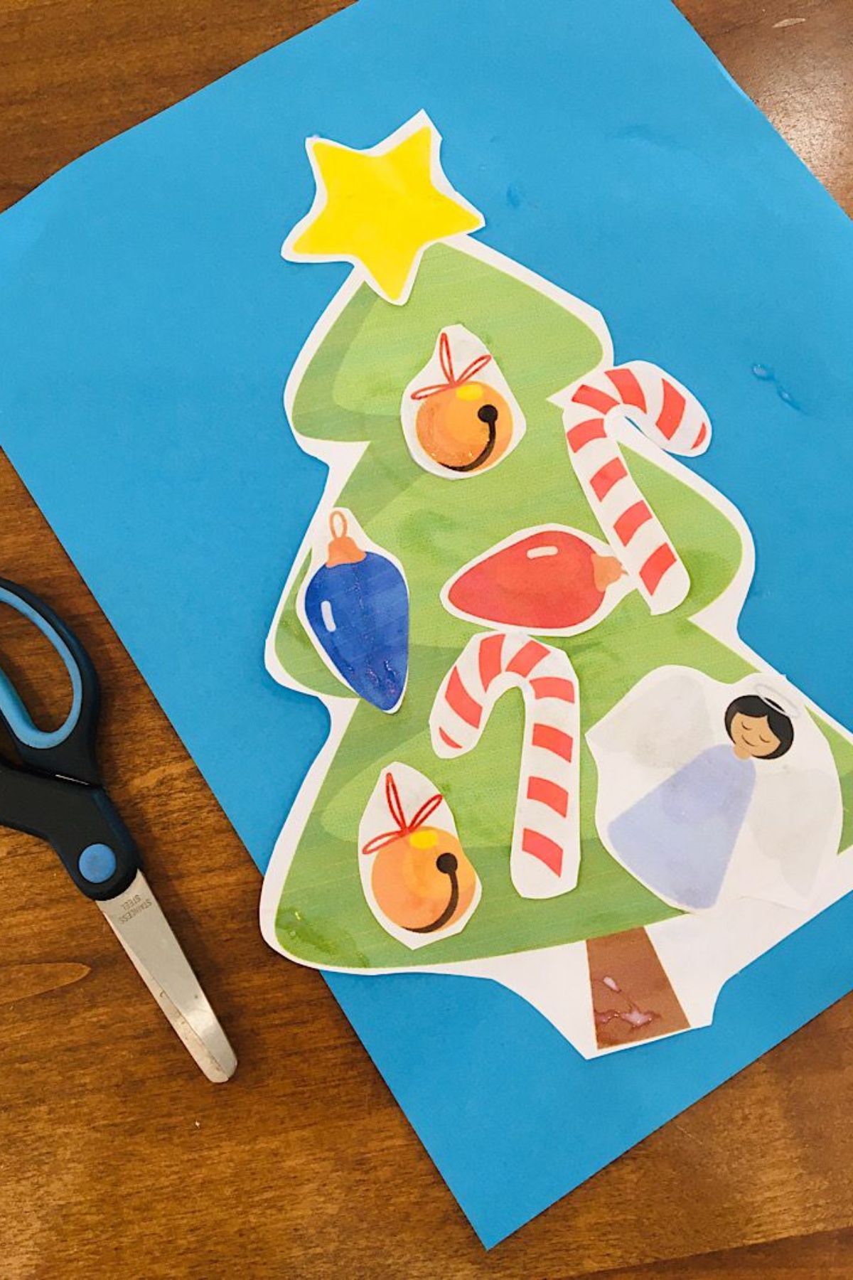 cut and paste christmas tree craft for preschoolers