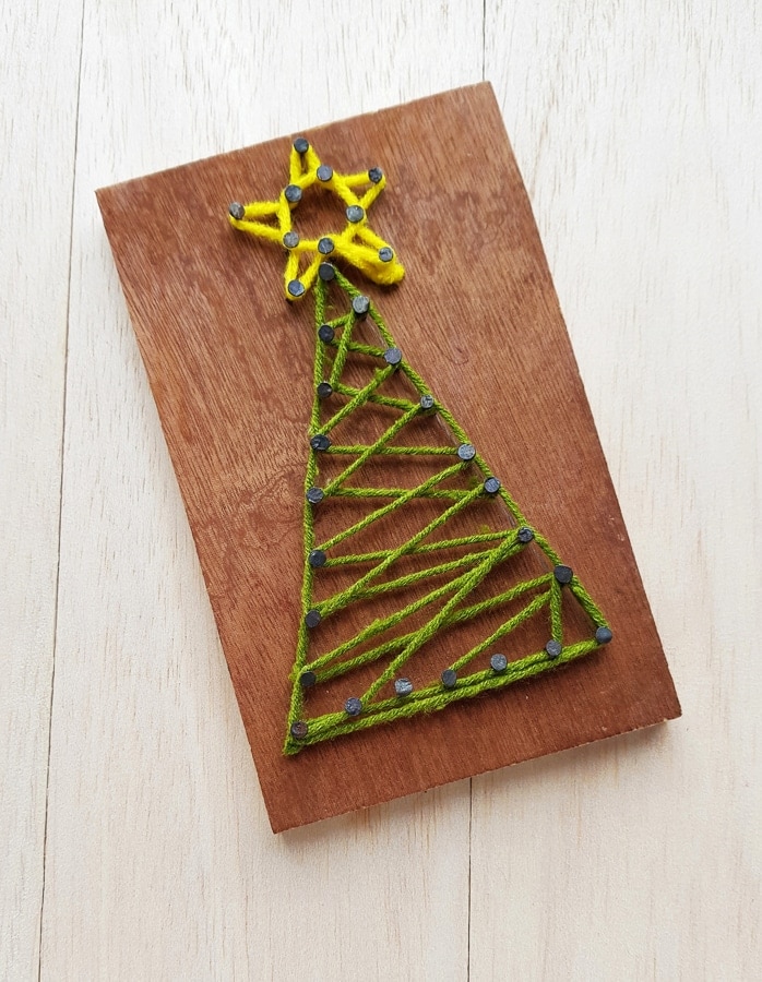 Christmas string art tree with star