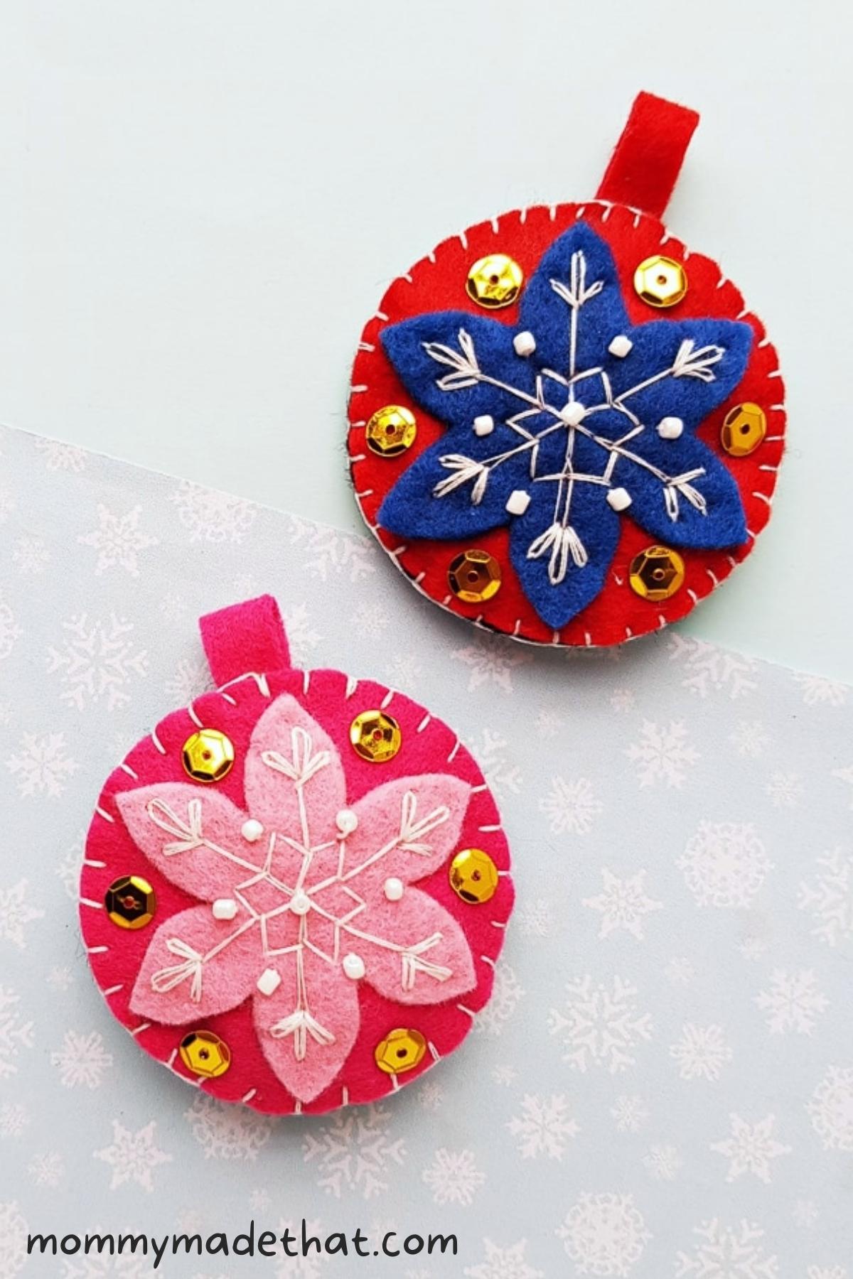 DIY simple felt Christmas ornaments