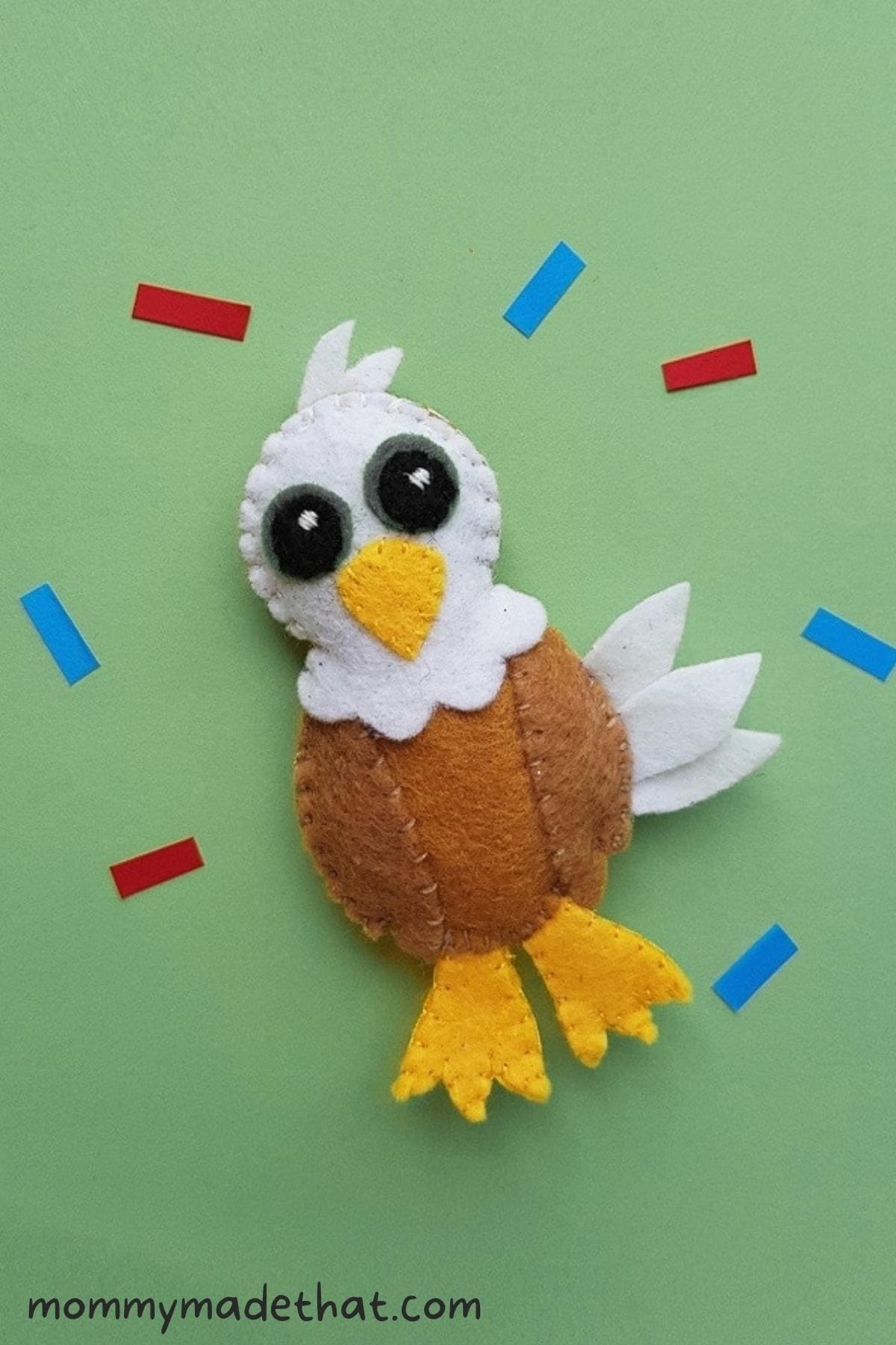 DIY felt eagle ornament