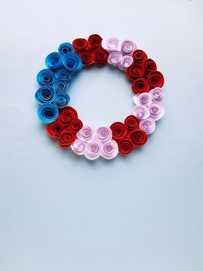 4th of July Wreath Made from Paper Flowers