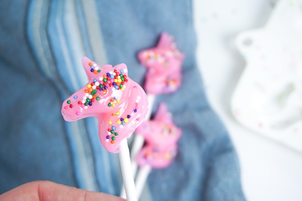 pink unicorn lollipop