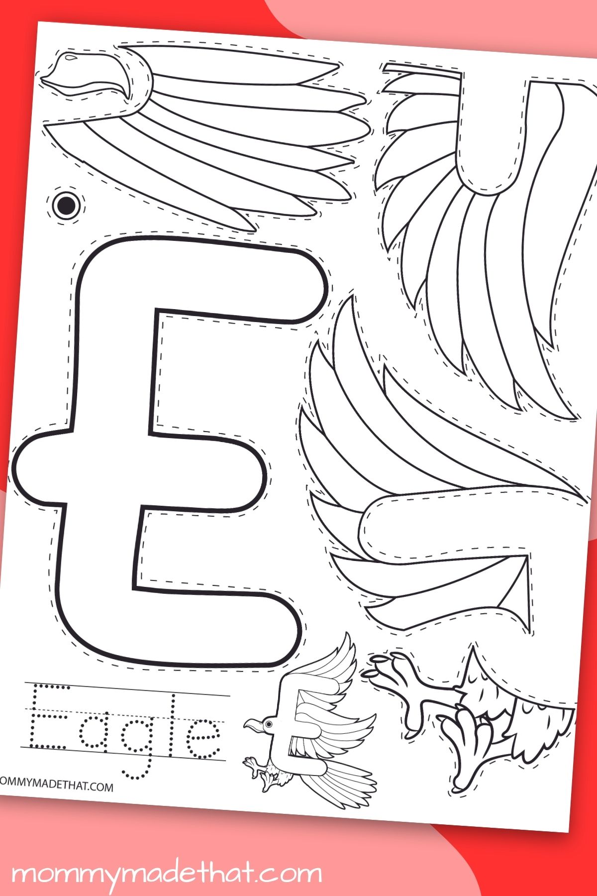E Is For Eagle Craft A Printable Letter E Craft letter-e-crafts-preschool-and-kindergarten-preschool-letter-crafts-abc-crafts-alphabet