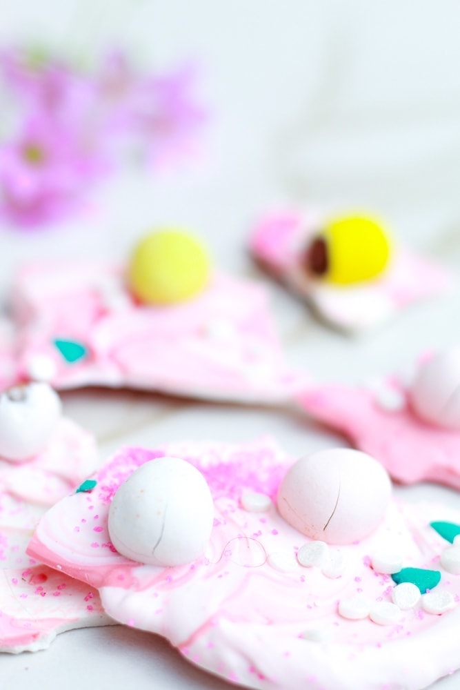 Easy Easter Bark with Chocolate Eggs