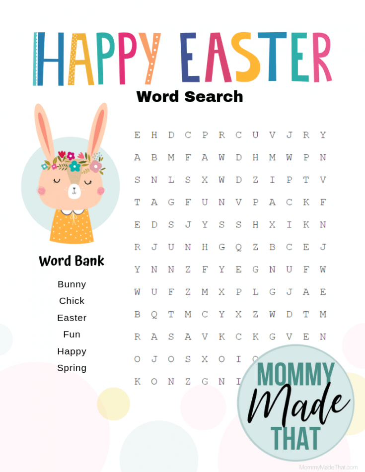 6 Fantastic Free Easter Word Search Printables