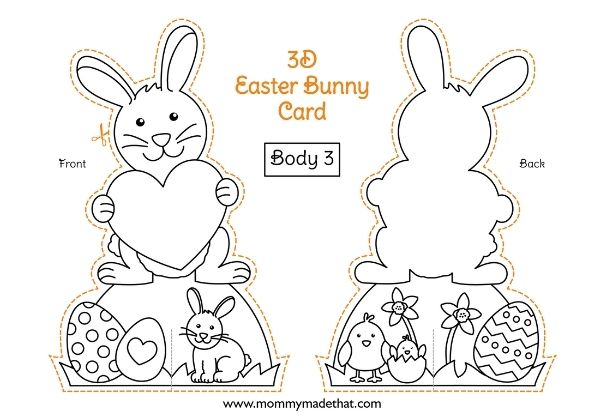 blank bunny card coloring printable