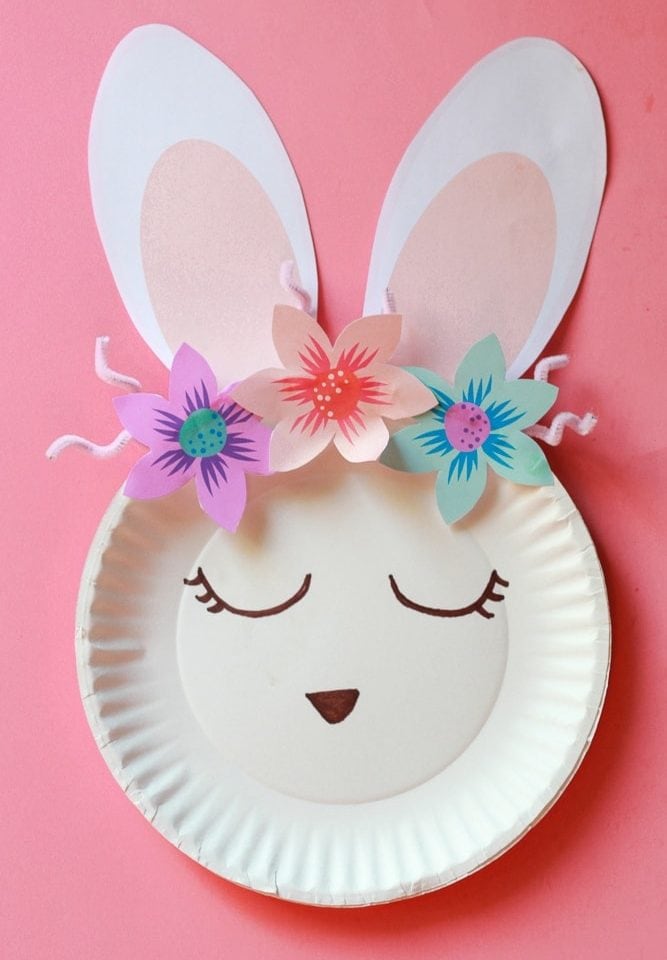 Easter bunny paper plate craft