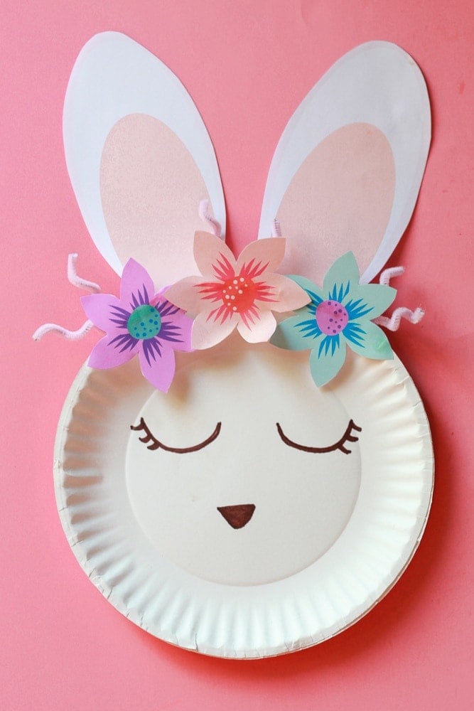 Easter bunny paper plate craft