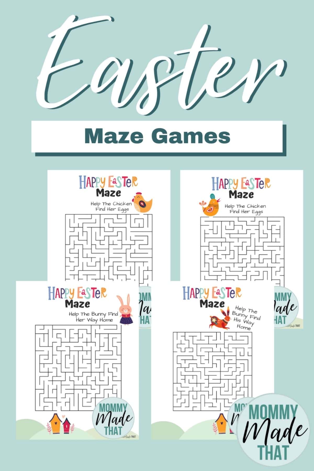 Easter printables with mazes