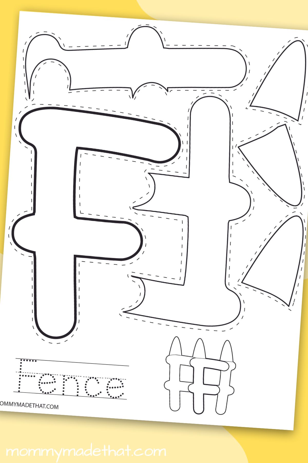 F is for Fence Craft: Free Printable Letter F Craft