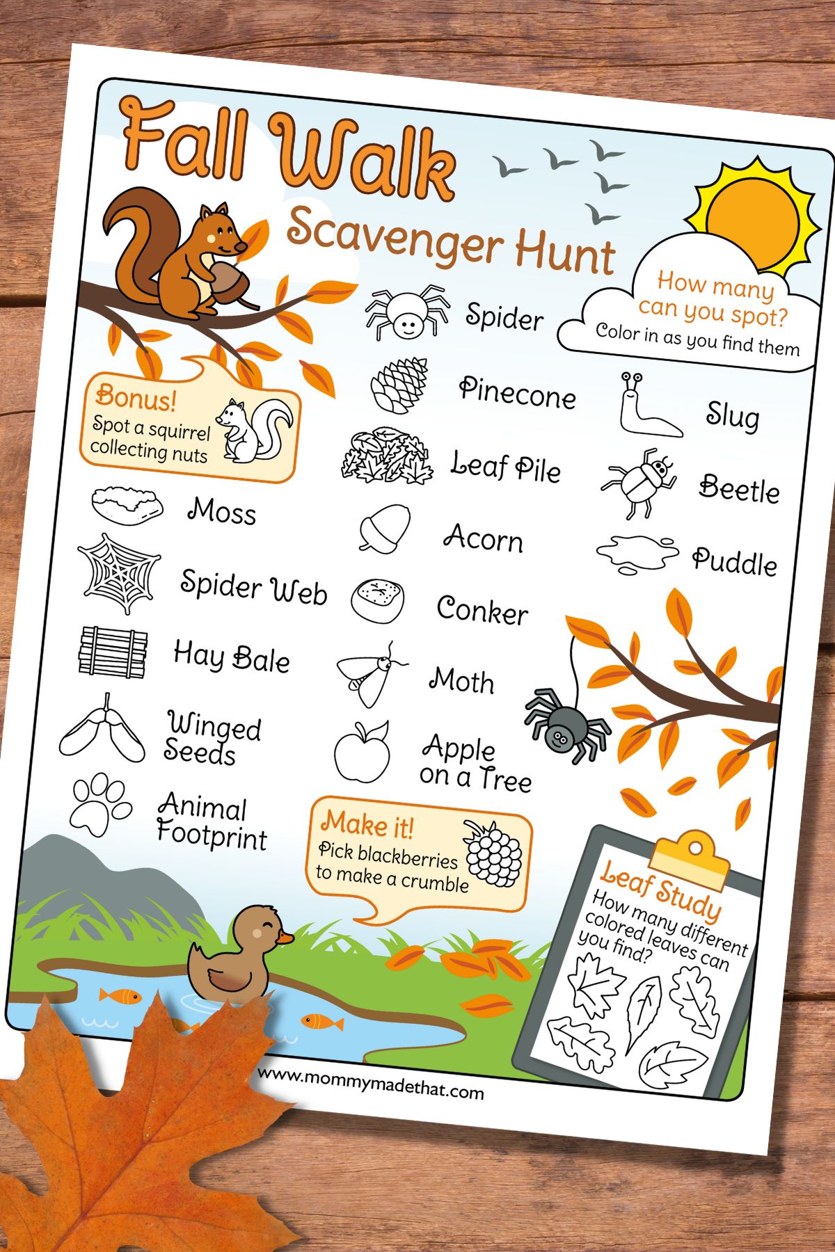 free fall scavenger hunt