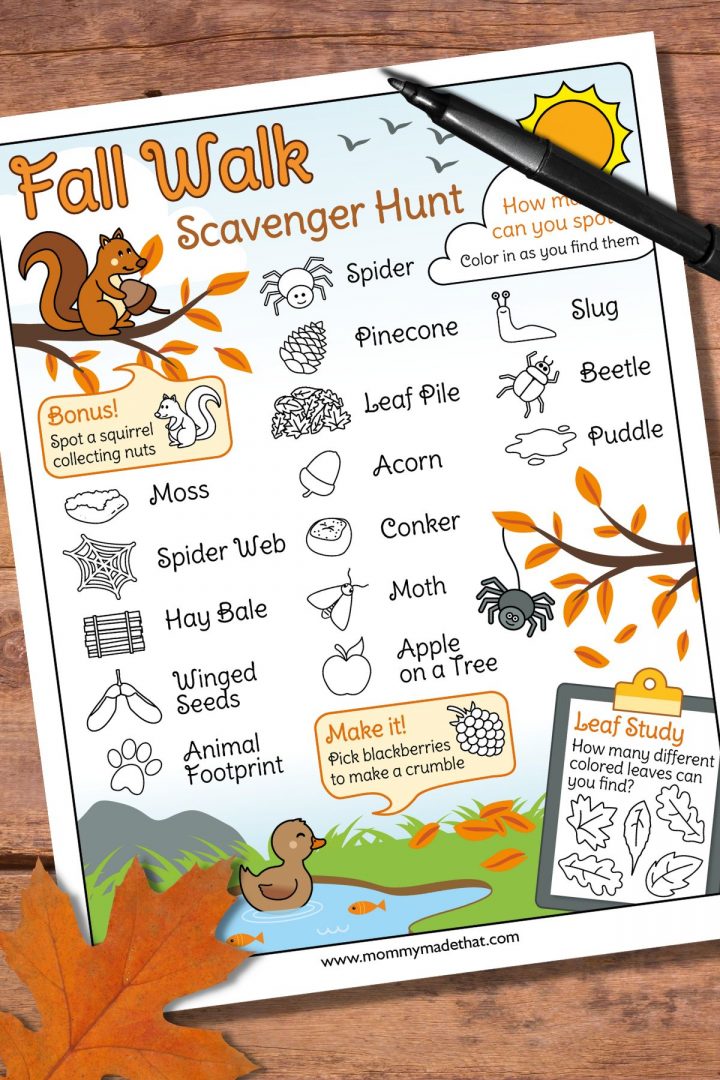 Fall Scavenger Hunt (Free Printable!)