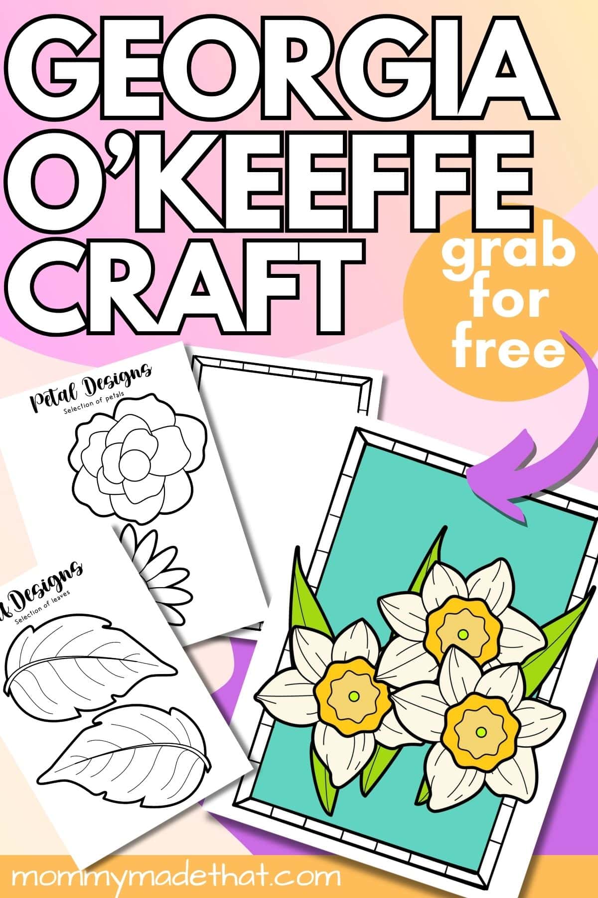 Geeorgia Okeeffe art project printable craft.