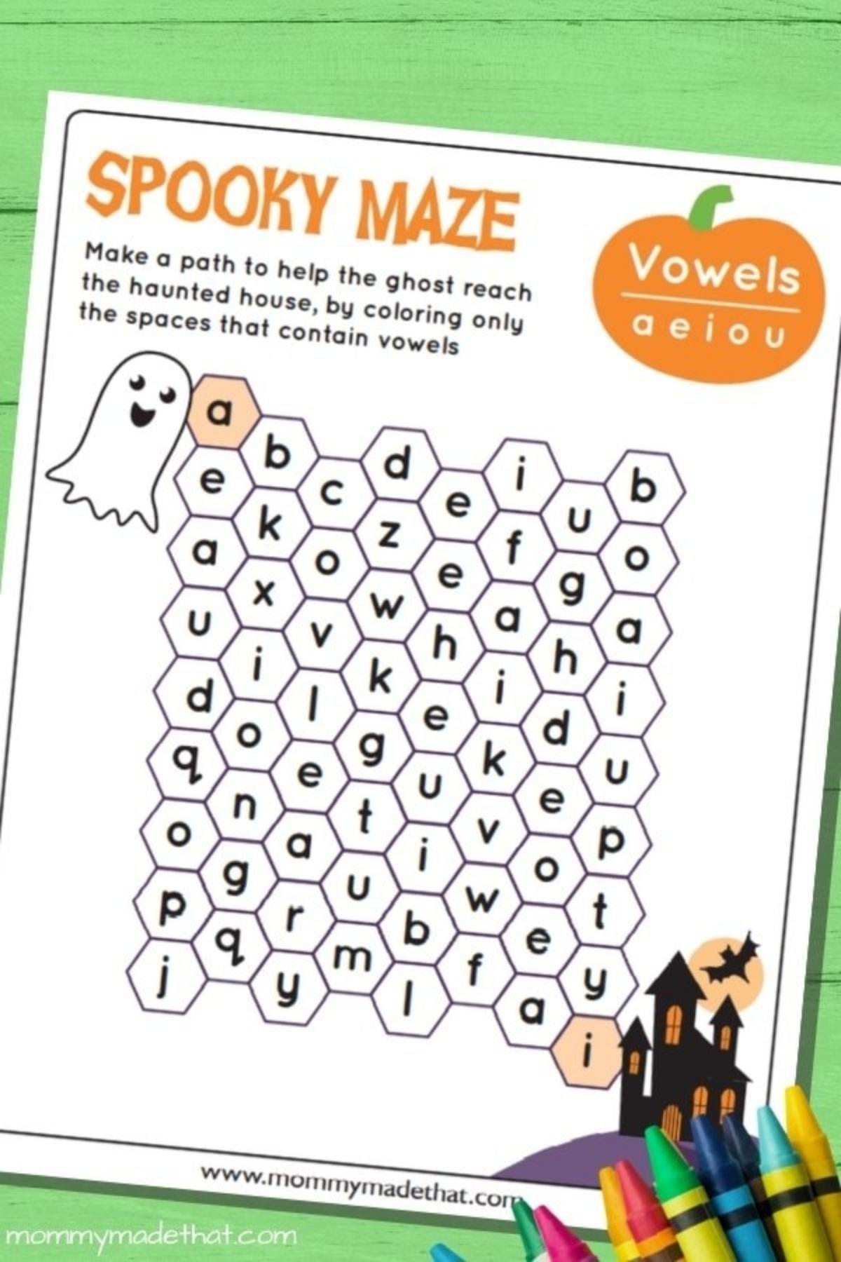 printable halloween games letter maze