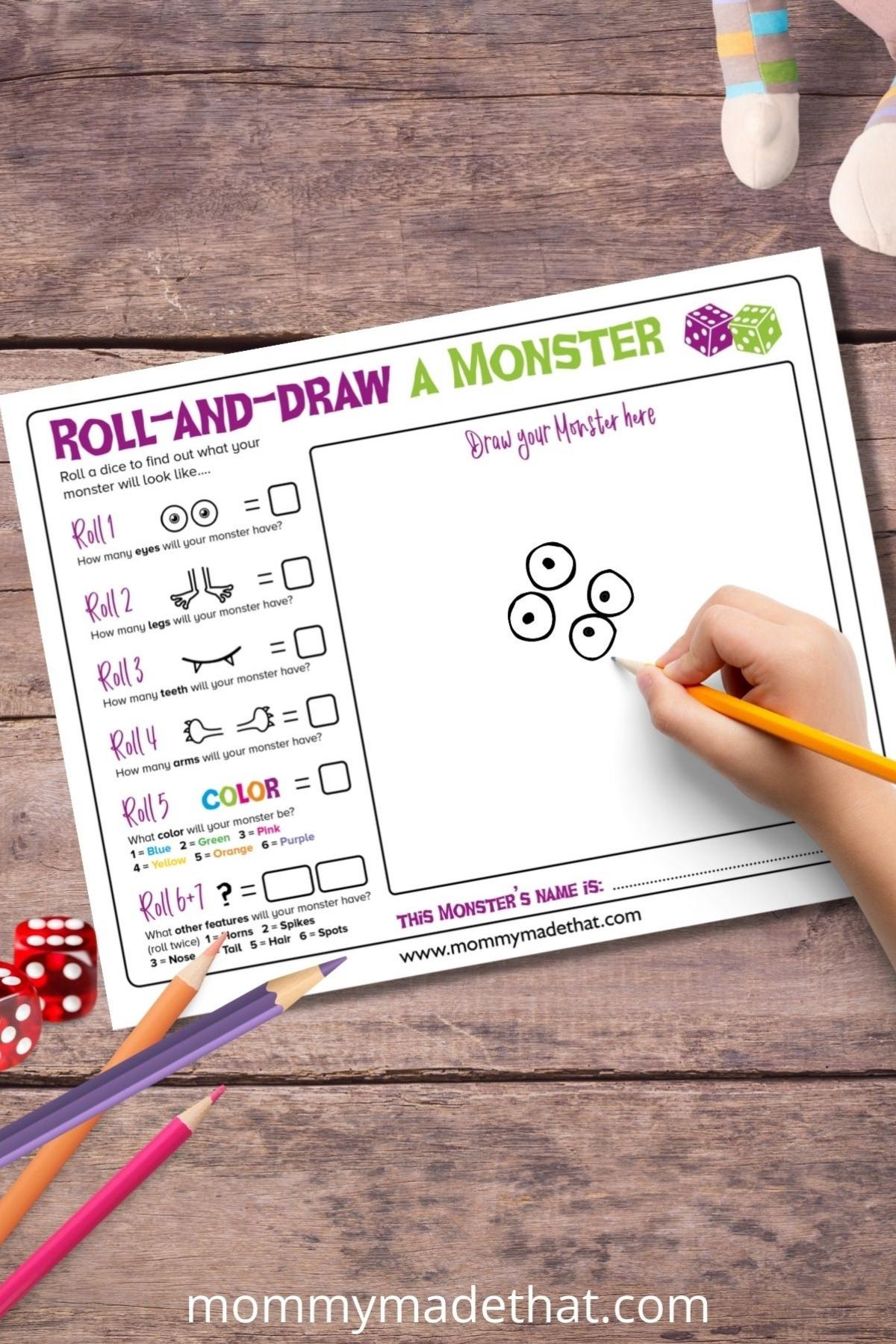 free halloween monster game printable