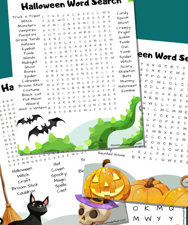 Halloween word searches