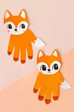 Handprint Fox Craft (Free Printable Template)