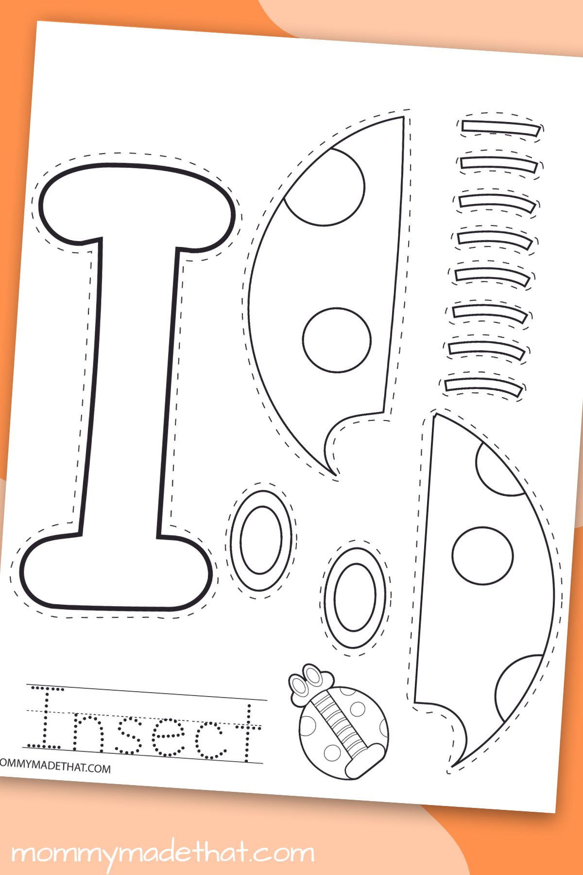 I is for Insect Craft: Free Printable Letter I Craft