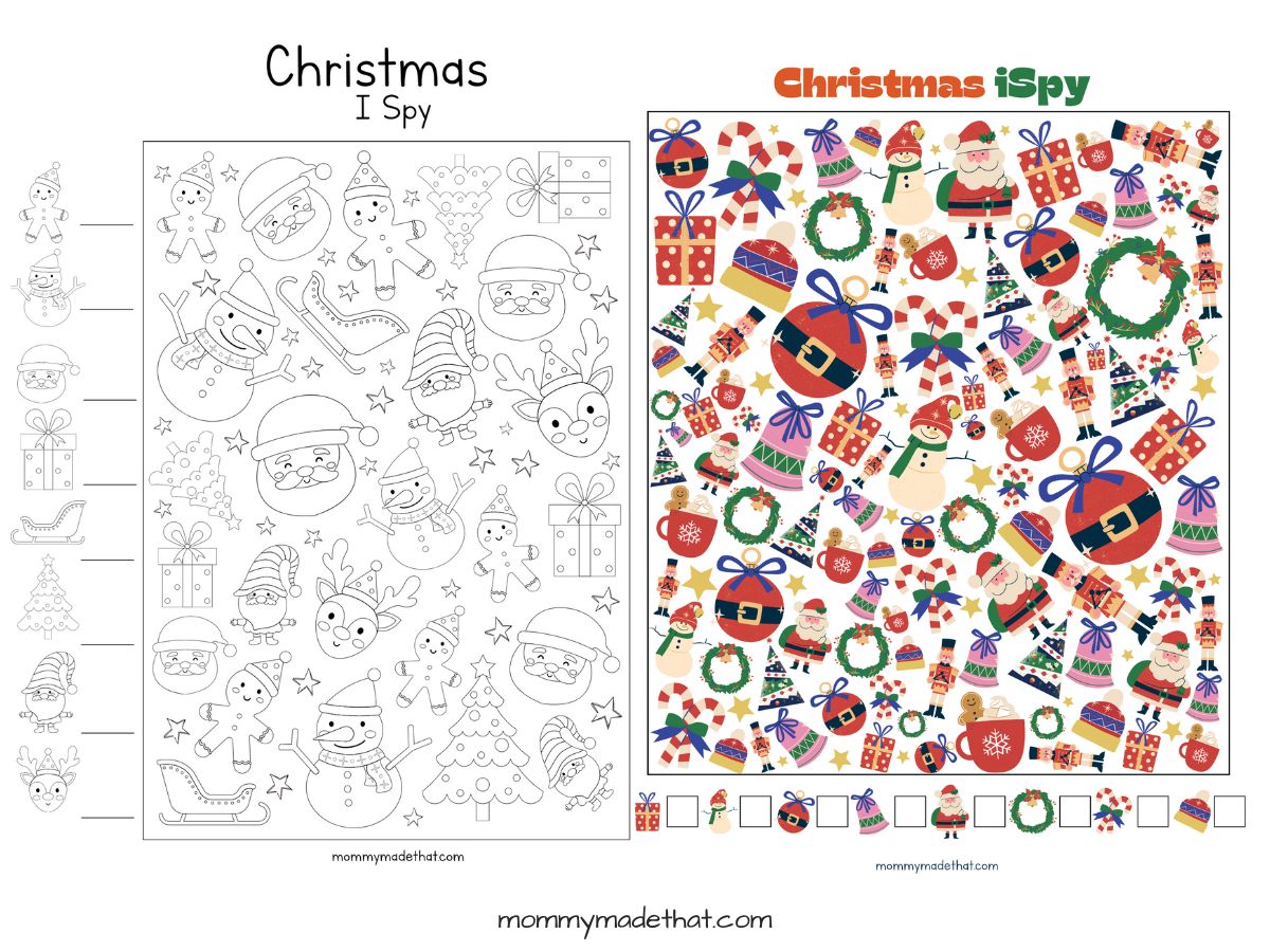 i spy Christmas printable