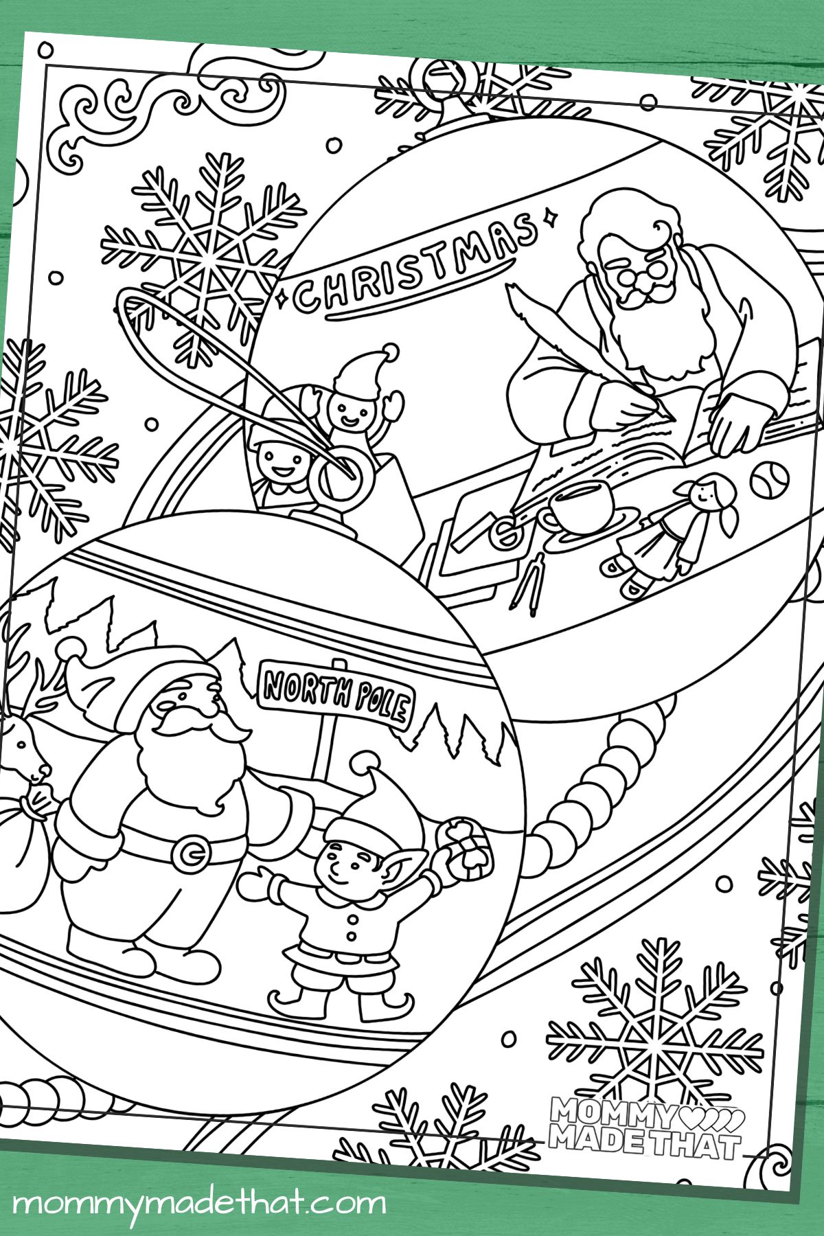 Old fashioned Christmas ornament coloring page