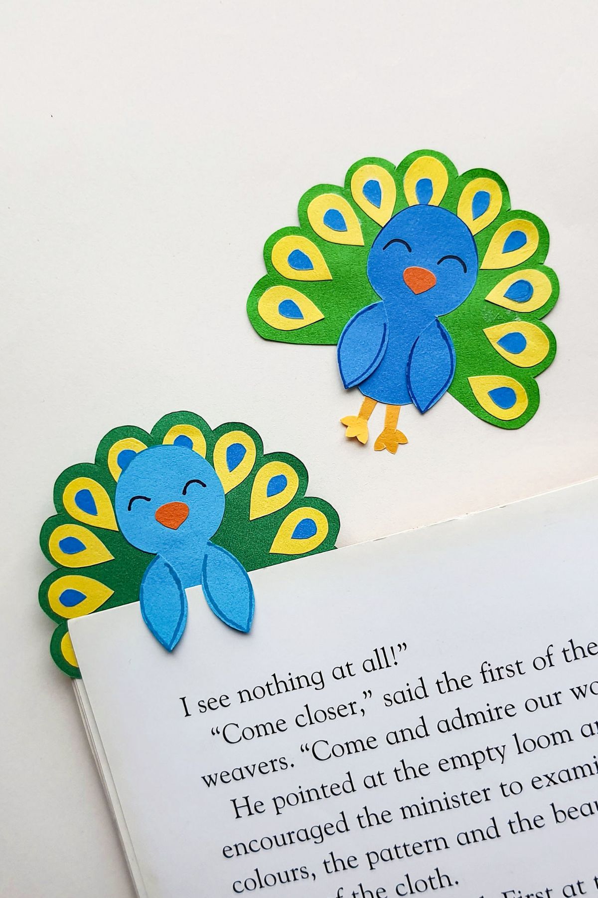 Peacock Bookmark Craft (With Free Printable Template)