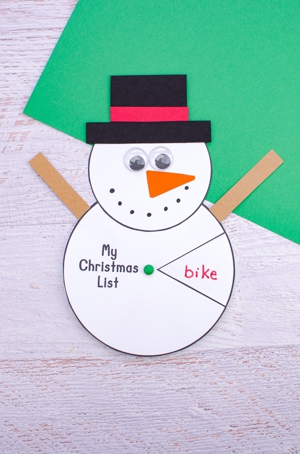Cute snowman wish list spinner