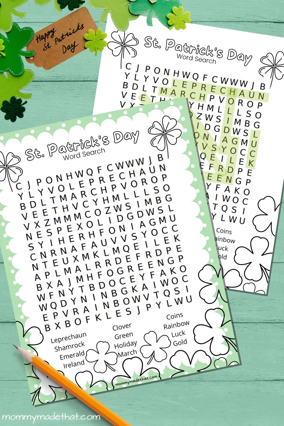 free printable st patricks day word searchs