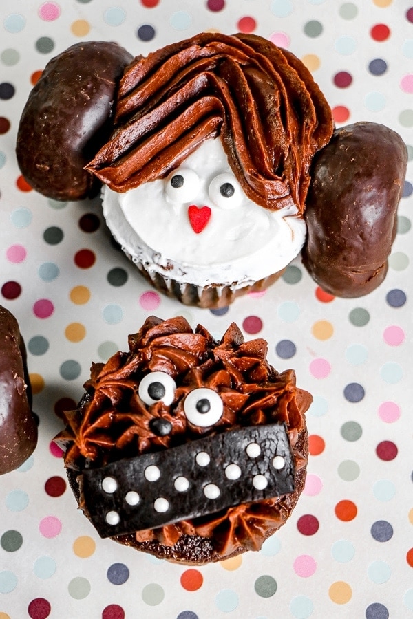 Easy Star Wars Cupcakes: Fun Princess Leia & Chewbacca Cupcakes